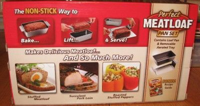 Brand new in box. Perfect Meatloaf Pan set. The nonstick way to Bake