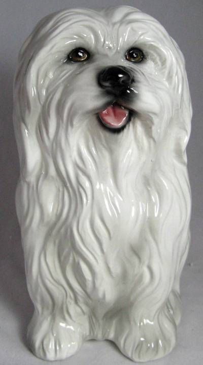 Intrada of Italy Large Maltese Ceramic Dog Free s H