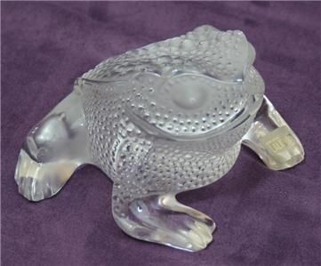 Lalique Crystal Toad Gregoire Paperweight