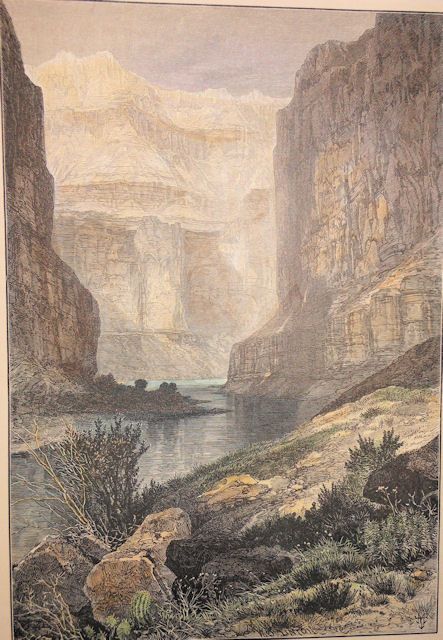 Hand Colored Marble Canyon Arizona Colorado River 1874 Thomas Moran