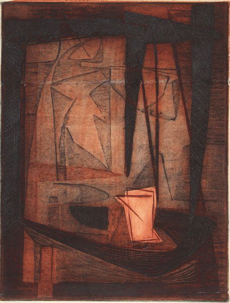 Marcel Fiorini Port Pecheux Abstract Aquatint Etching