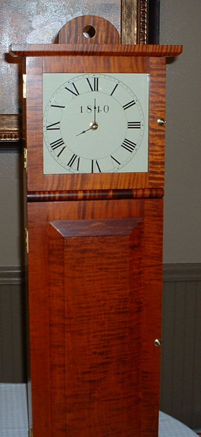 Maple Reproduction Shaker Hanging Clock With Hand Cut  Dovetails