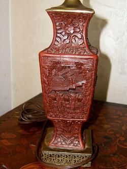 Antique Late 19th Early 20th C. Chinese Carved Cinnabar Quadrilateral