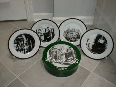 RARE Marshall Fields Collectible Dessert Plates 4 Set