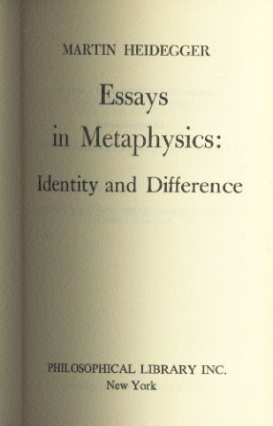 Essays in Metaphysics by Martin Heidegger, 1960 1st US edition w/DJ