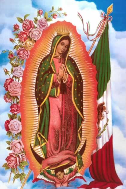 Our Lady of Guadalupe Mexico Virgin Mary Mexican Flag