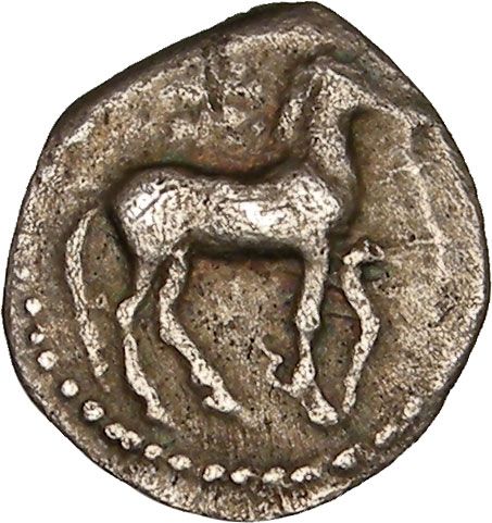 466BC Sicily Gela Manheaded Bull Horse Silvergreek Coin