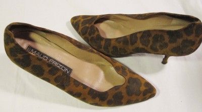 Maud Frizon Leopard Printed Sueded Fabric Pumps Sz 7