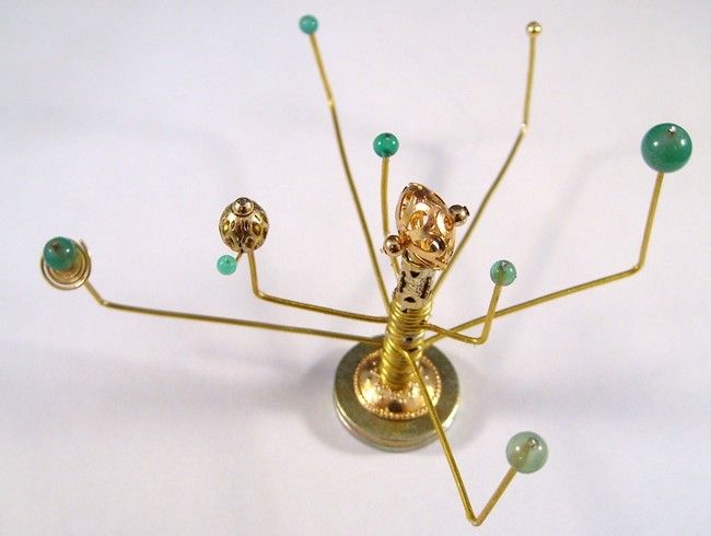 Miniature Medieval Movable Orrery OOAK Dollhouse Mini Handmade Gold