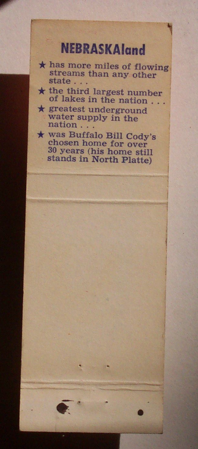 1950s Matchbook Lalanne Kitchen North Platte McCook NE