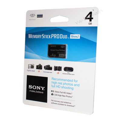 Sony MSMT4G 4 GB Memory Stick Pro Duo Flash Memory Card MS MT4G 4GB