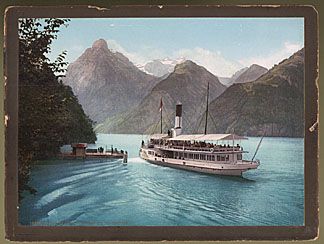 Photograph Paddle Steamboat Uri 1890s Lake Lucerne Switzerland