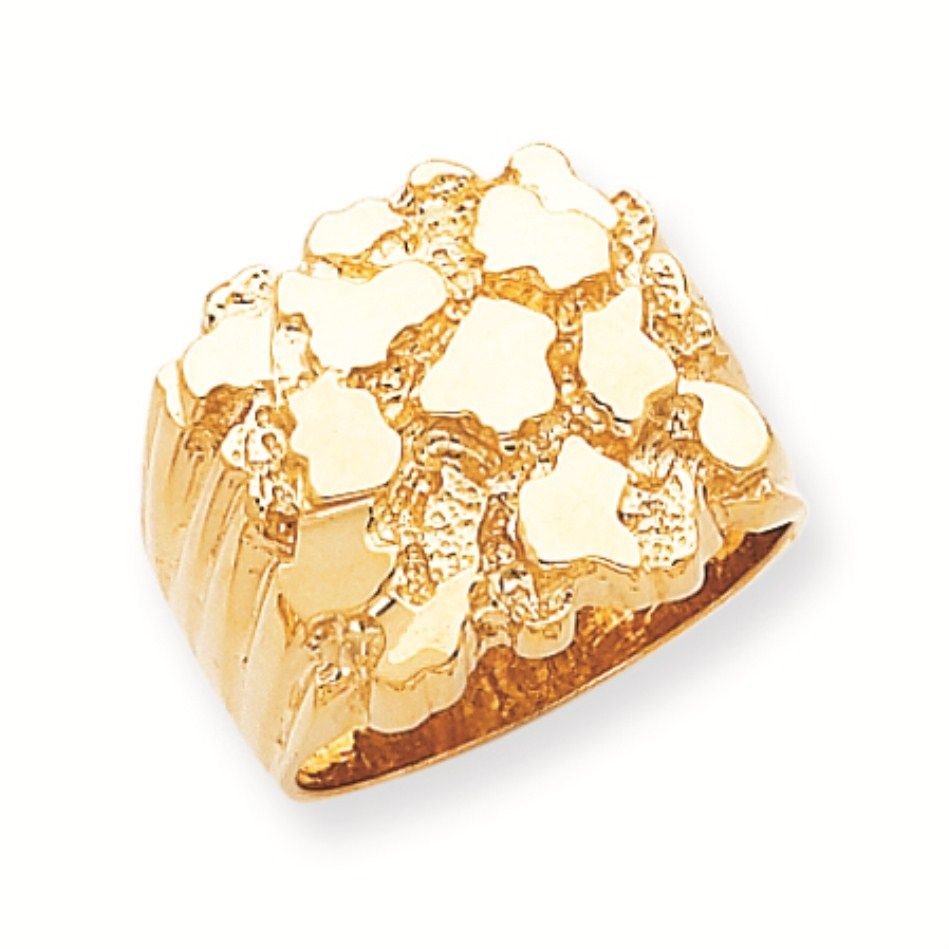 14k Gold Mens Nugget Ring