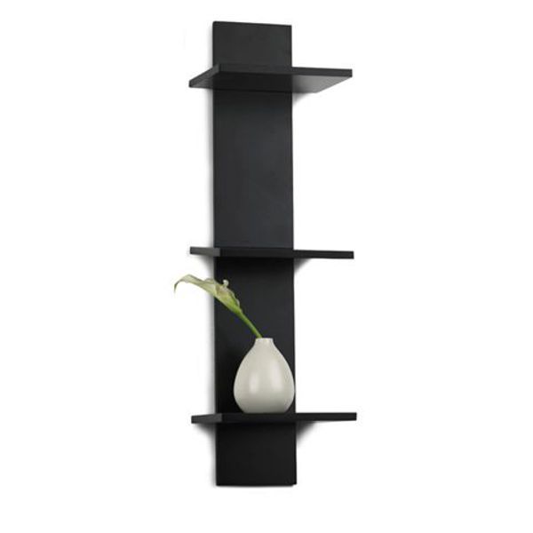 Melannco Vertical Wall Shelf w 3 PC Removable Ledges