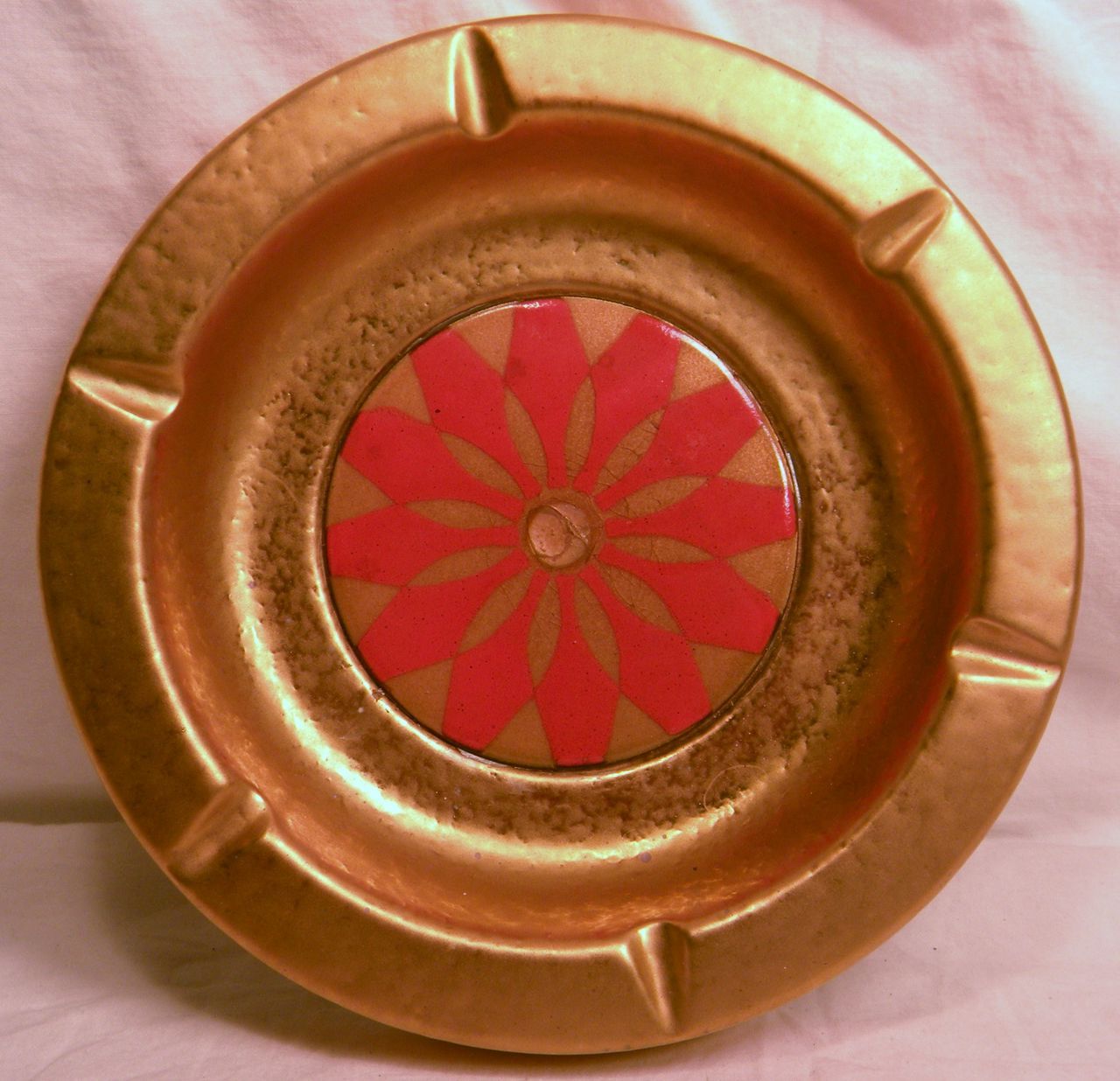 Sascha Brastoff 1950s 60s Vintage Flower Ashtray Art