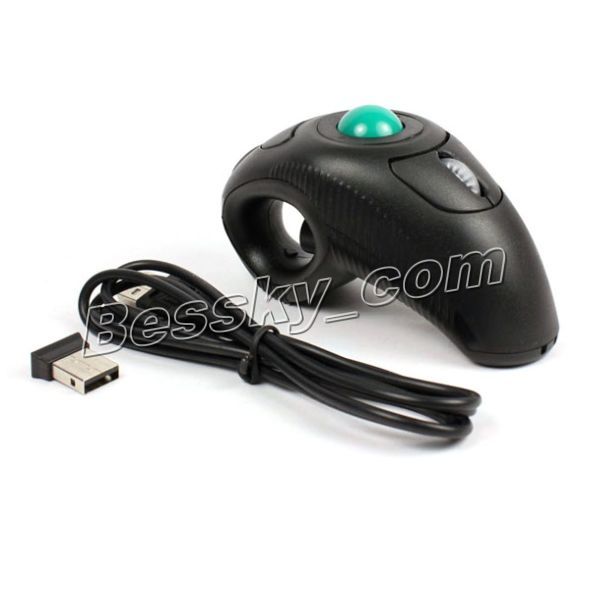 Fashion Wireless Finger Handheld USB Mouse Mice Trackball Mouse