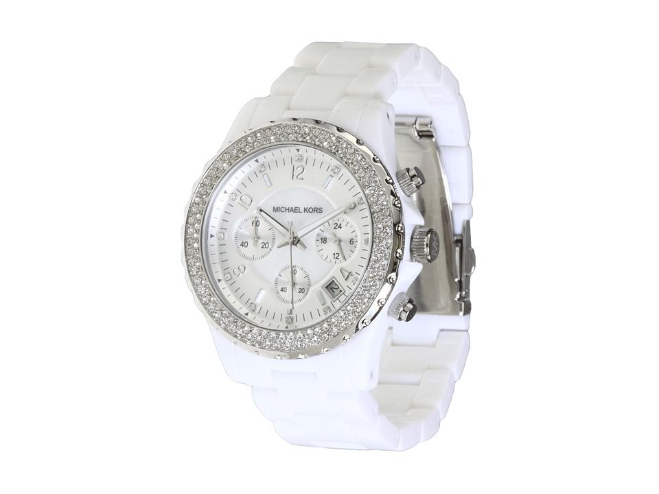 Michael Kors White Twin Row Crystal Ladies Watch New