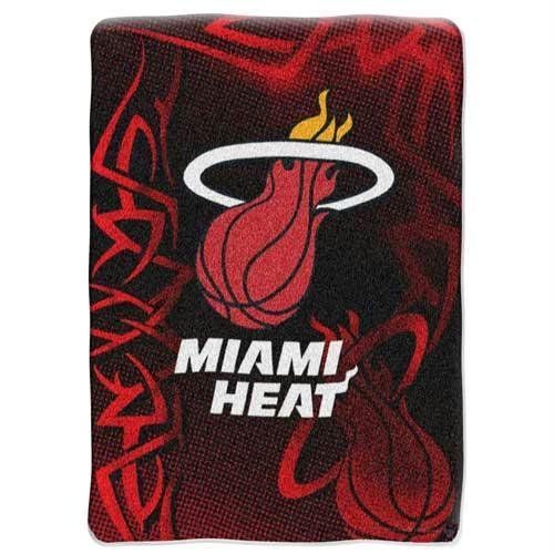 NBA Licensed Miami Heats Royal Plush Raschel Throw Blanket Twin Size