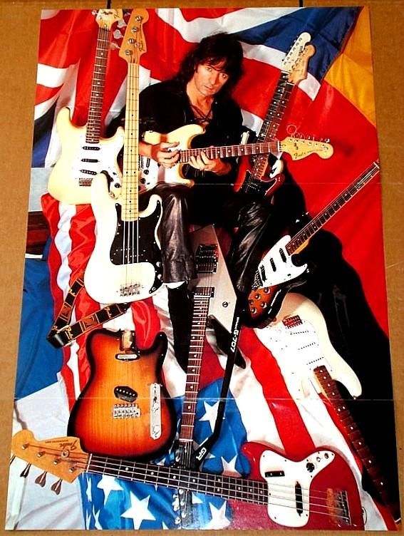 Ritchie Blackmore Deep Purple Guitar Collection Poster RARE Import
