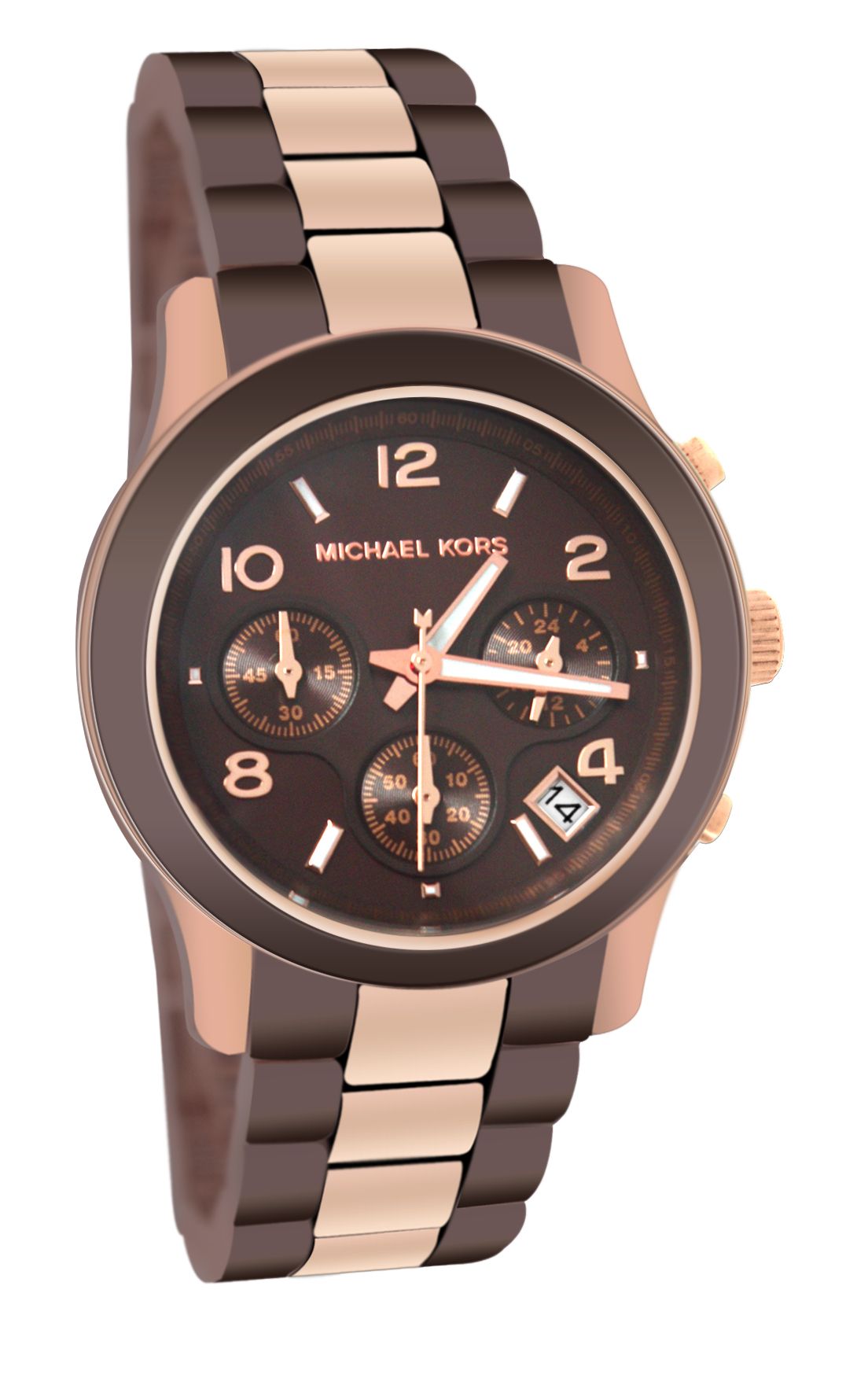 Michael Kors MK5658 Runway Chronograph Brown Dial Rose Gold Band Women