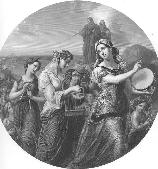 Miriam Sister of Moses Antique 1856 Bible Print RARE on PopScreen