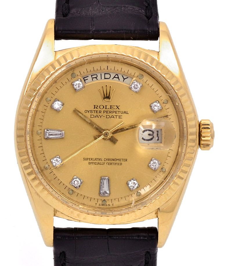Mens Rolex President DayDate 18k Solid Yellow Gold Diamond Dial Watch
