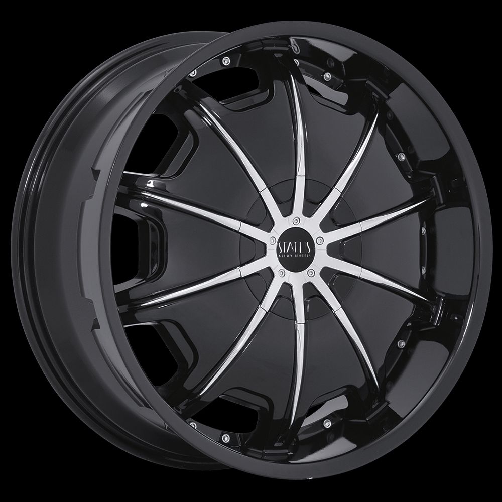 STATUS OPUS BLACK & CHROME 5X4.5/5X4.75 W/ 40 ET (S827MM5FI40N74) RIMS