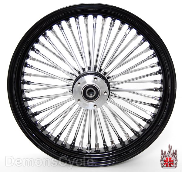 Black 21 18 Wheels Fat Mammoth 48 Spokes Fit Harley Fatboy Softail