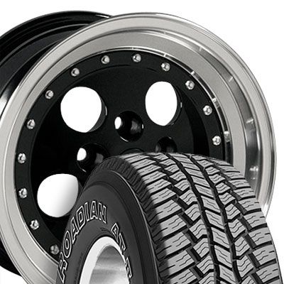 15x8 Black Wrangler Wheels Rims 30x9 5 Tires Fits Jeep
