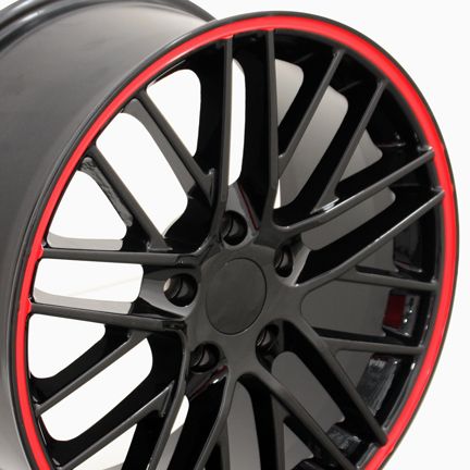 17 Corvette C6 ZR1 Black Red Line Wheel Rim Fits Chevrolet Camaro SS