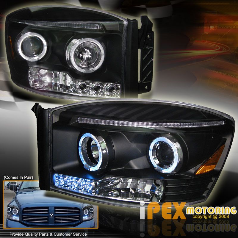 RAM 1500 2500 3500 BRIGHTEST HALO RIM+LED Projector Headlights Lamps