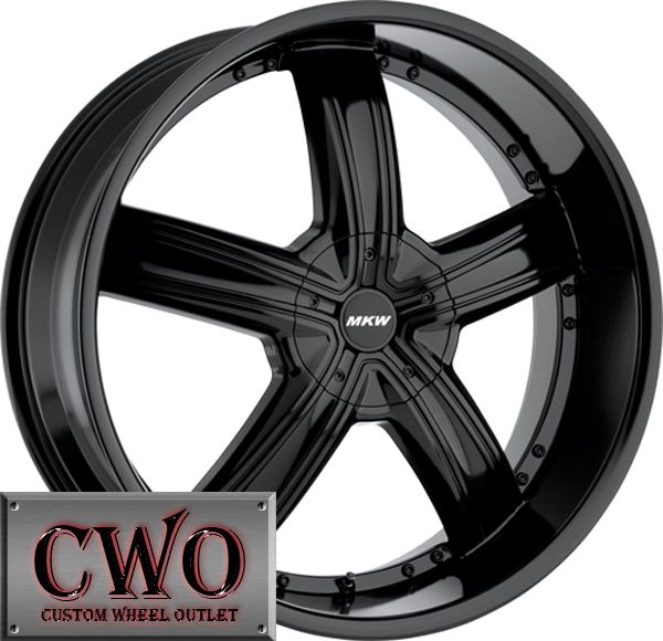 22 Black MKW M103 Wheels Rims 6x139 7 6 Lug Yukon Tahoe Titam Escalade