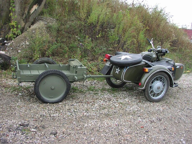 WWII Military Motorcycle Cargo Trailer Ural Dnepr BMW