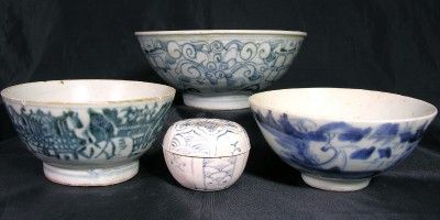 1600 Chinese Ming Dynasty Porcelain Phoenix Bowl from Shipwreck