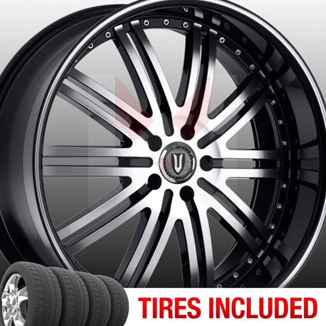 Set of 4 New 22 Versante 212 5x115 15 Wheels Tires Rims Black