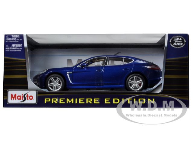 Brand new 118 scale diecast model car of Porsche Panamera Turbo Blue