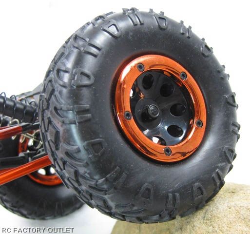 Huge Rock Crawler Tyres with Alloy Outer Secured by 7 Hex Screws