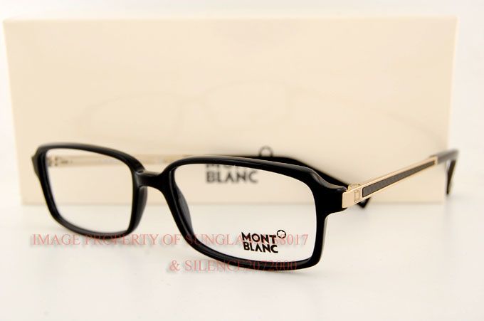 New Mont Blanc Eyeglasses Frames 298 001 Black Gold for Men