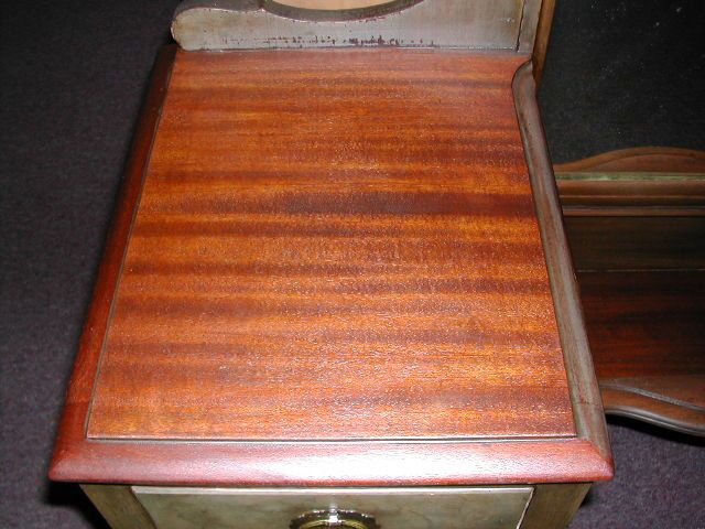 Great 1920s Vanity in Walnut Mahogany Wood w Intricate Pulls