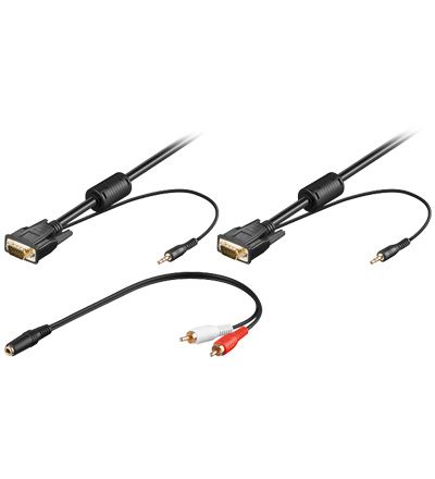 VGA SVGA + Audio Kabel Monitorkabel Monitor Klinke 10m