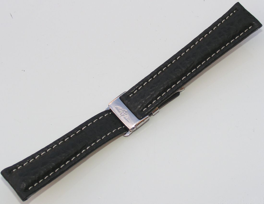 Haiband 20 mm in schwarz mit Breitling Faltschliesse