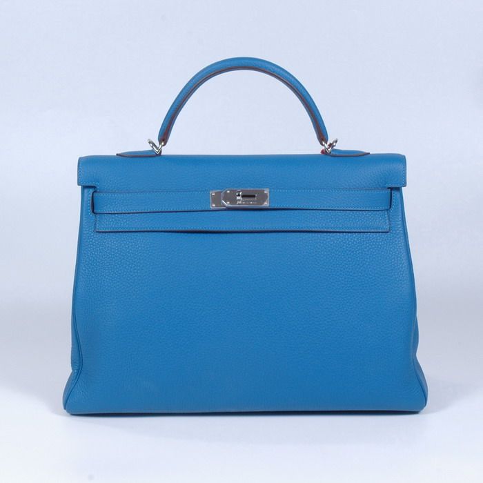 HERMES AUTHENTIC BAG TASCHE KELLY 40 MYKONOS PALLADIUM