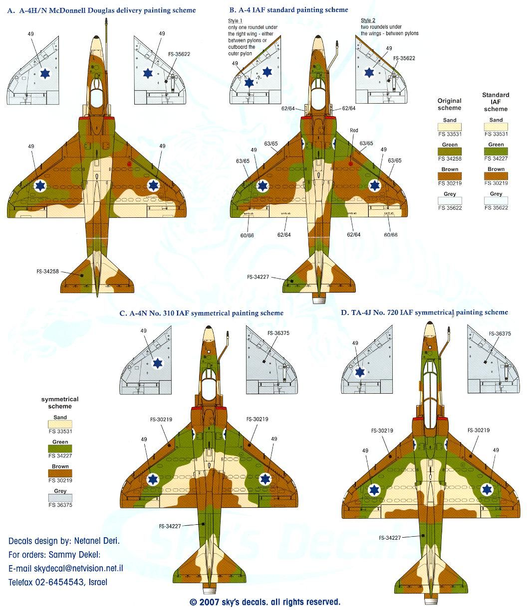 Skys Decals 1/72 DOUGLAS A 4 SKYHAWK AYIT Israeli Air Force