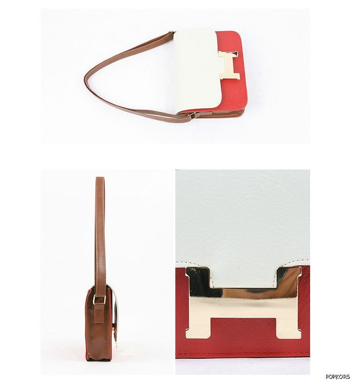 NEW S/S Season H Gold Buckle Point Shoulder Mini Cross Body Bags