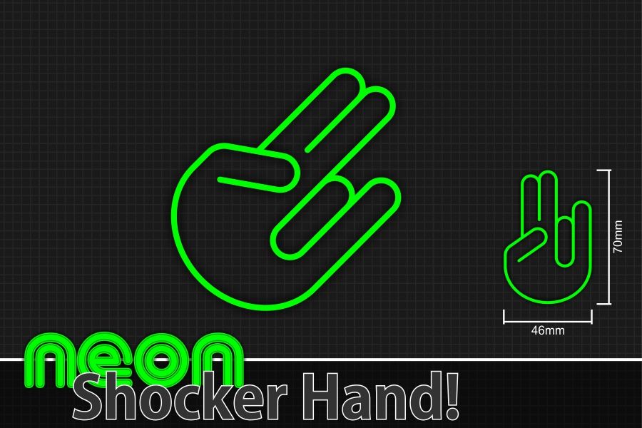 NEON SHOCKER HAND Trend Aufkleber Autoaufkleber DUB Sticker