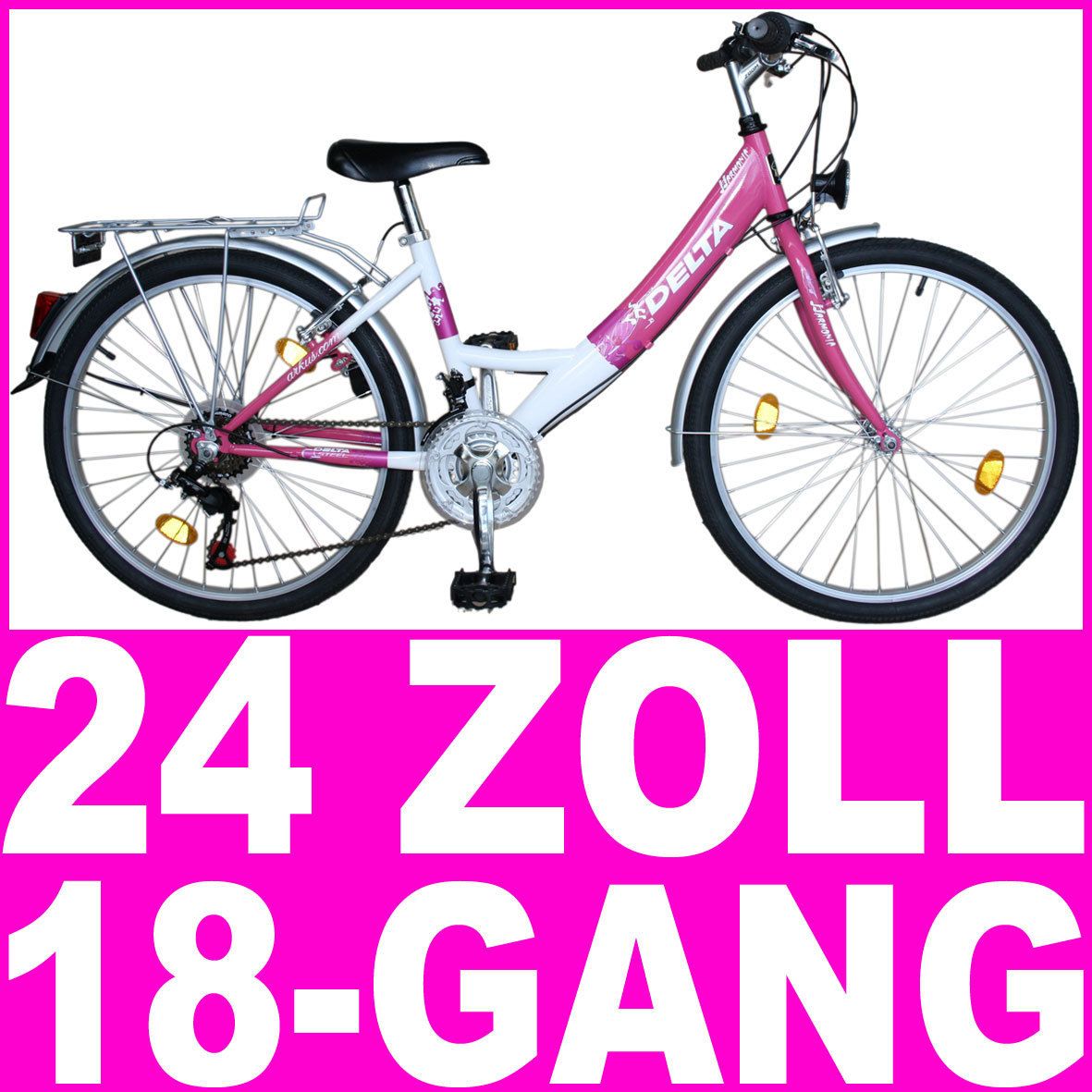 MÄDCHENFAHRRAD 24 SHIMANO 18 GANG 24 ZOLL FAHRRAD ROSA