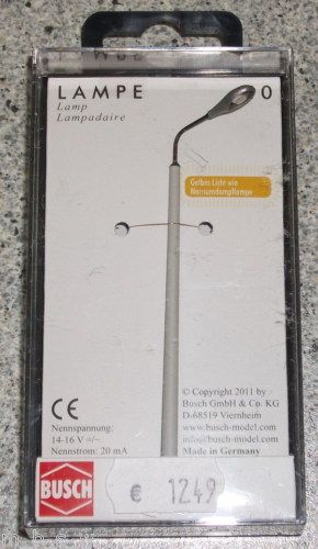 Betonmast Lampe *silber* DDR Busch 4137 187(H0)