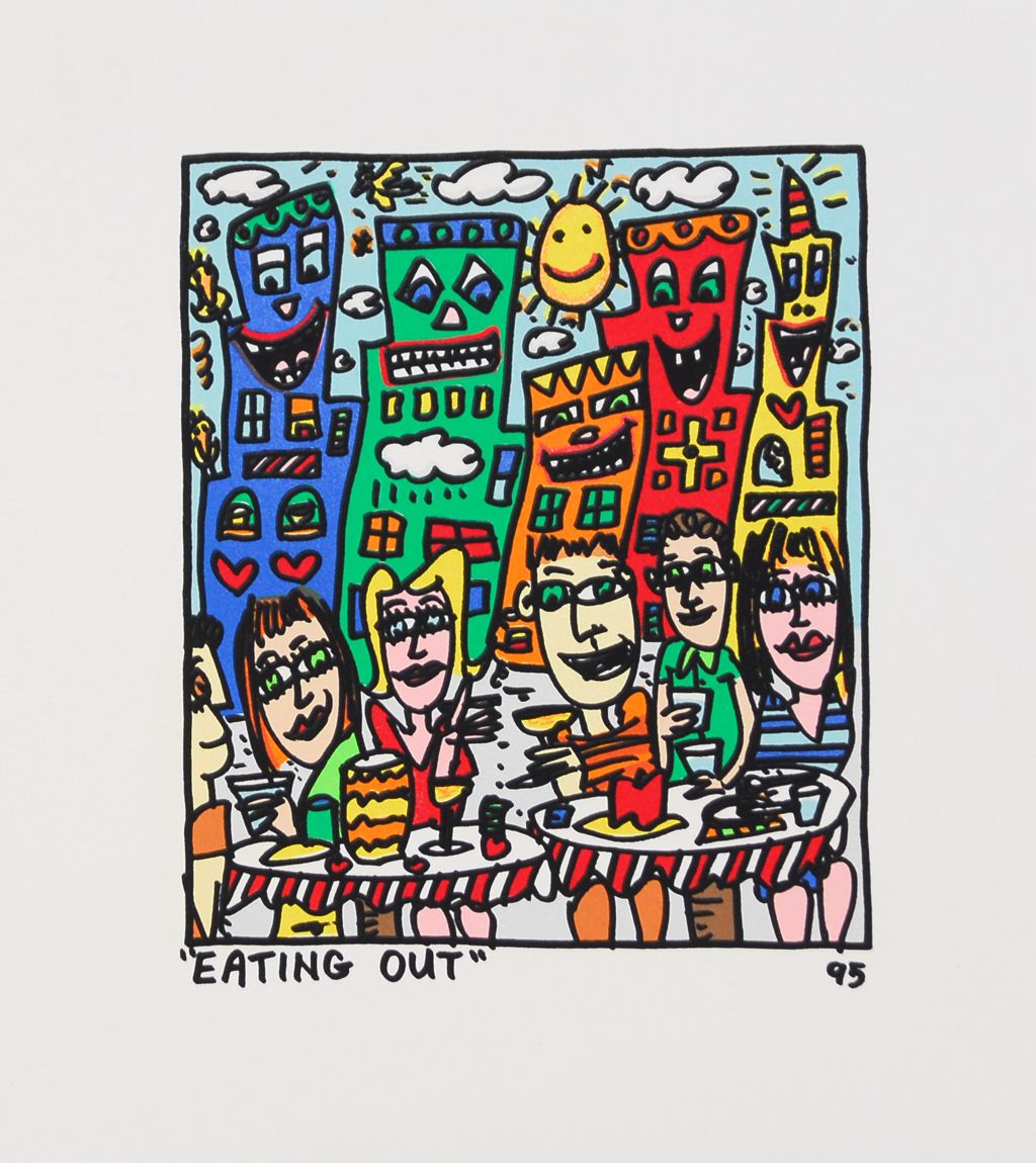 Rizzi   Eating Out   Druck Farblithographie   26.3 x 29.3 cm