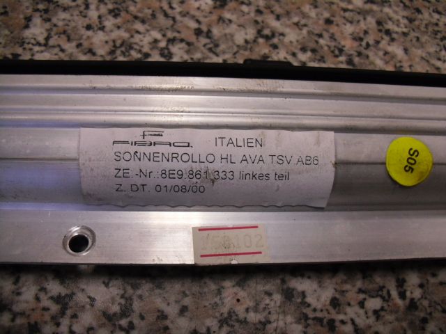 Sonnenrolle Türe hinten links Audi A4 B6 Avant 8e9861333