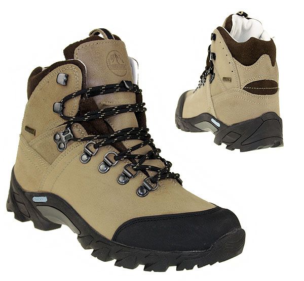 NEU Alpine Leder Wanderschuhe Wanderstiefel beige Gr.39